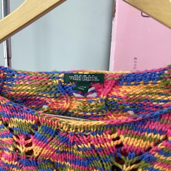 Wild Fable Space Dye Colorful Open Knit Sweater - Picture 2 of 7